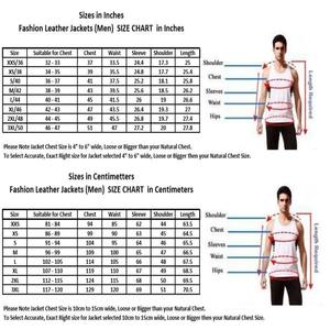 Chaqueta Varsity de Cuero Premium de Cinco Estrellas para Hombre, Talla Grande, con Cierre, Impermeable, Forro Azul, Ribete de Piel de Oveja, para Invierno - Product Image 4