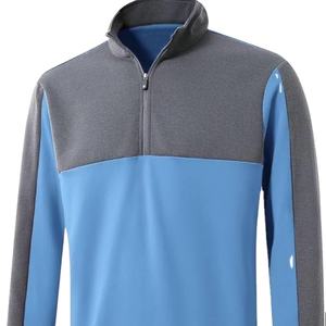 OEM Hombres Cuarto Zip Pullover Rendimiento Wicking Mock Neck Fleece Golf Zip Pullover Sudadera - Product Image 1
