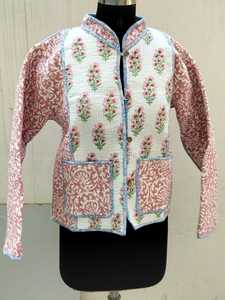 Vestes Kantha en coton indien imprimé à la main, patchwork, pur coton, vestes d'hiver pour femmes, vestes matelassées - Product Image 4