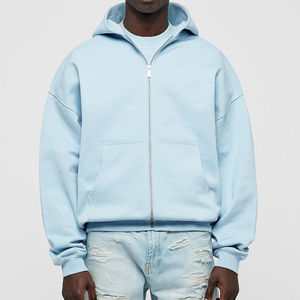 Sudadera con capucha con cremallera holgada en blanco personalizada de peso pesado Sudaderas con cremallera para hombre Sudaderas con capucha con cremallera completa Sudaderas con capucha gruesas - Product Image 4