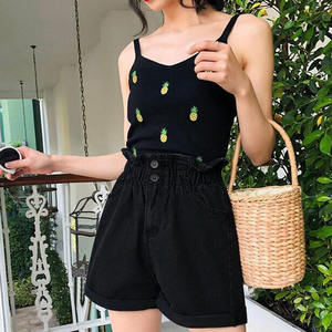 Shorts décontractés sportifs pour femmes, taille haute, délavés, confortables, légers, coupe régulière, pour l'été - Product Image 3