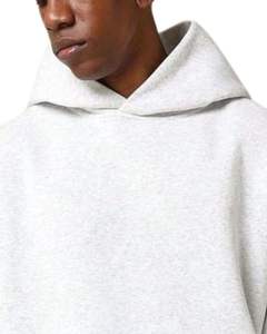 Ensemble de survêtement gris clair pour homme, sweat à capuche en molleton de coton et pantalon de jogging, tenue décontractée d'hiver pour homme, vêtements de tous les jours - Product Image 4