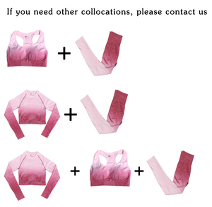 Trajes de Yoga de gimnasio de Color sólido, ropa deportiva, conjuntos de Yoga para mujer, conjunto de Fitness, chándales, Sujetador deportivo, pantalones de gimnasio - Product Image 3