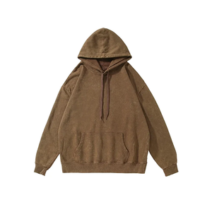 Logotipo personalizado de gran tamaño lavado ácido de alta calidad 100% algodón vintage sudaderas con capucha Unisex 3D puff all over Print HOODIE - Product Image 1