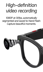 Lunettes Intelligentes G1 4K avec Caméra, Recharge Sans Fil, Traduction IA, Enregistrement Vidéo Silencieux HD 8MP, Assistant Vocal IA et Application - Product Image 3