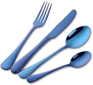 Plain Handle Silver Color Plated Finished Stainless Steel Flatware <b>Dishwasher</b> Safe Cutlery For Home Wedding Use Set Of 5 Pcs - Product Image 6