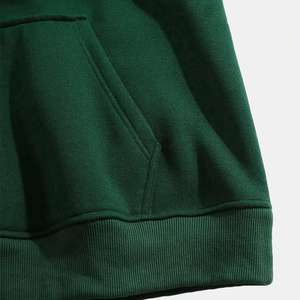 Sweats à capuche personnalisés pour hommes avec impression numérique personnalisée couleurs unies en tissu polaire de coton à bas prix - Product Image 4