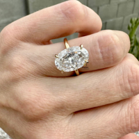 Nouvelle bague en or jaune 10 carats pour femme, avec moissanite ovale 14x11 mm, 8 carats, clarté VVS, halo caché, style célébrité Hailey Bieber