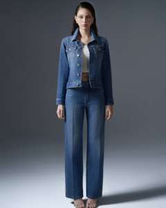 Conjunto de vaqueros elegantes para mujer, chaqueta vaquera 2025 con pantalones, logotipo personalizado, listo para enviar, venta al por mayor de Vietnam - Product Image 6