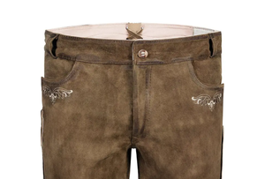 Lederhosen sur mesure à taille haute pour hommes et garçons, fabriqués en tissu - Product Image 3