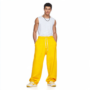 <b>Men's</b> Heavy Fleece 400 GSM Sweatpants Baggy Winter Gym Workout Fitness Wear Pajama Wide Leg Gym <b>Trainer</b> Sweatpants <b>Mens</b> - Product Image 3