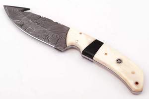 Cuchillo de acero de Damasco hecho a mano puro cuchillo de hoja fija Camping aventura al aire libre Bushcraft cuchillo con mango de hueso de camello - Product Image 2