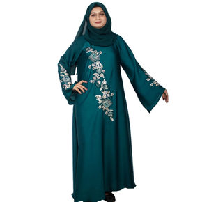 Nouvelles tenues islamiques traditionnelles musulmanes de haute qualité, légères, vintage, manches évasées, couleur unie, abayas pour femmes, longueur longue - Product Image 4