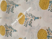 Tissu 100% coton pur, jaune vert clair, magnifique imprimé floral indien fait main, écologique, séchage rapide, rideaux, chemises pour garçons