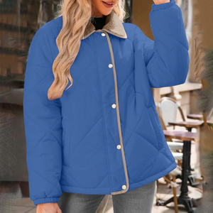 Chaqueta acolchada ajustada cálida 100% para hombres y mujeres, estilo corto acolchado, característica a prueba de viento, chaqueta de invierno genuina para exteriores, teñida lisa - Product Image 5