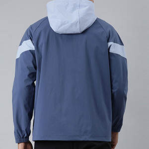 แจ็กเก็ตกันลมมีฮู้ดผ้าไนลอนสำหรับผู้ชาย, แจ็คเก็ตลำลองมีสไตล์ระบายอากาศได้สำหรับกีฬากลางแจ้งและวิ่งมีซิปสำหรับผู้ชาย - Product Image 2