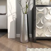 Vas Lantai Aluminium Tinggi Buatan Tangan Modern, Vas Bunga Logam Besar untuk Dekorasi Pernikahan, Pesta, Taman & Rumah
