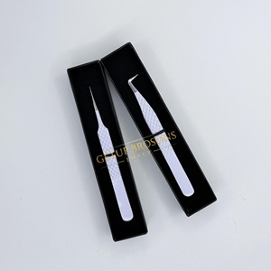 Pinzas de Extensión de Pestañas Getup Brosons Impex de Acero Inoxidable con Aislamiento de 90 Grados, Recubrimiento Blanco en Polvo, Herramienta Profesional para Pestañas - Product Image 5