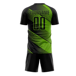 Transpirable de secado rápido sublimación entrenamiento fútbol Jersey pantalones cortos conjunto hombres niños personalizado 100% poliéster uniforme de fútbol - Product Image 3