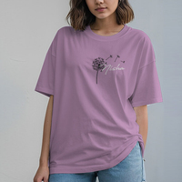 T-shirts en molleton pour femmes grandes tailles, personnalisables OEM, couleur unie, logo personnalisé, fournisseur en gros, t-shirts promotionnels