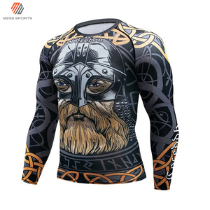 เสื้อแรชการ์ดแขนยาวสำหรับผู้ชาย เสื้อว่ายน้ำแบบกำหนดเอง เนื้อผ้านุ่มระบายอากาศได้ดี ชุดกีฬาสำหรับฝึกซ้อม - Product Image 5