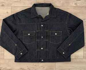 Veste en jean personnalisée de haute qualité pour hommes Streetwear vintage avec broderie bouton décoration motif imprimé décontracté formel hiver - Product Image 4