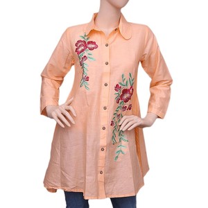 Kurti Corto Bordado para Mujer - Color Durazno - Product Image 2
