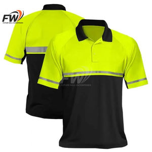 Camiseta de Trabajo de Alta Visibilidad con Cinta Reflectante, Camiseta Polo de Manga Corta para Construcción - Product Image 4