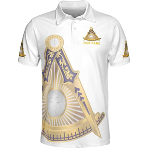 Franc-maçonnerie personnalisé passé maître maçonnique hommes sublimé polo de haute qualité sur mesure manches courtes hommes polos - Product Image 5