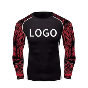 Prix d'usine, Rash Guard pour hommes, long, professionnel, personnalisé, pour le sport, doux, nouvelle arrivée, fitness, anti-rides, imprimé - Product Image 3