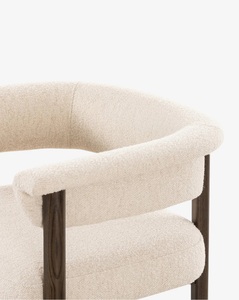 Sillas de comedor de lujo modernas nórdicas con reposabrazos laterales sillas de comedor tapizadas sillas de madera Cafetería Restaurante Hotel a la venta - Product Image 4