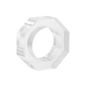 Rond de serviette en acrylique au design unique, design taillé en diamant, porte-anneau de serviette, utilisation du papier de table pour les Offre Spéciale - Product Image 5