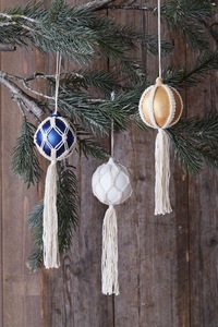 Xmas Bohemian makrome pamuk süsler el yapımı çevre dostu asılı süslemeleri noel ağacı Baubles topu açık kullanım - Product Image 5