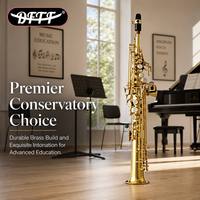 Professional Eb Soprano Saxophone-High Quality Gold Lacquer Brass Body Rust Resistant OEM Service for Orchestral Use