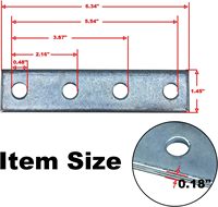 Connecteur de profilé rectangulaire MISA à 4 trous pour plaque plate, compatible avec boulon de 1/2 po, support en acier robuste pour structure