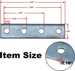 Conector de Placa Plana Rectangular de 4 Orificios MISA para Perfil de Canal, Compatible con Perno de 1/2 Pulgada, Soporte de Acero Reforzado para Estructuras - Product Image 3