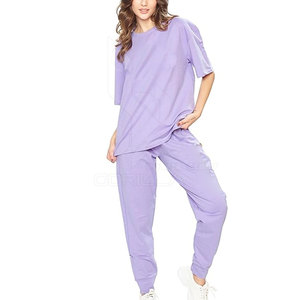 Chándal de algodón con estilo para mujer para gimnasio de invierno y viajes Patrón sólido Verano para gimnasio y viajes - Product Image 2