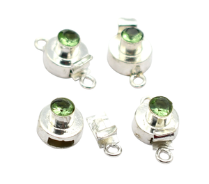 กล่องพลอยอเมทิสต์สีเขียวตะขอ925ชุบเงินสเตอร์ลิงเครื่องประดับ21X12X8MM แบบตะขอ B751 1เส้น3เส้น - Product Image 2