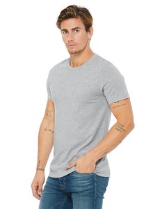 T-shirt CVC pour hommes Logo personnalisé Taille Couleur T-shirts Créez votre propre conception Logo T-shirts Bella + Canvas Unisex Heather CVC T Shirt - Product Image 4