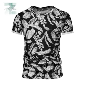 Wholesale Custom Floral Printed Shirt Men 170gsm 55% Cotton 45% Polyester high quality OEM plus size printed t-shirts for men's