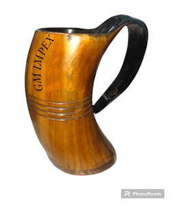 Taza de Cuerno de Búfalo Tallada a Mano, Ecológica, de Primera Calidad, Estilo Vikingo, para Fiestas Navideñas - Product Image 6