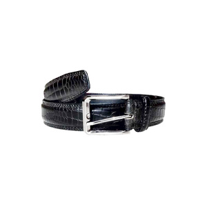 Cinturón de cuero con estampado de cocodrilo informal para hombre sólido - Product Image 5