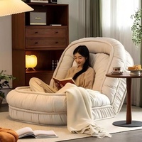 Canapé de sol pliable moderne en gros, style pouf, siège individuel, inclinable et réglable, avec revêtement en tissu et rembourrage en mousse