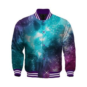 2024 unisexe personnalisé Satin Baseball Blazers col montant court imperméable conception grande taille à la mode en vrac Bomber veste hiver - Product Image 5