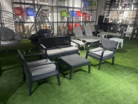 Ensemble de canapés de jardin d'extérieur de style moderne avec table basse, meubles en rotin pour patio ou jardin, pour utilisation dans le salon