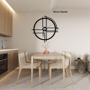 Reloj de Pared Colgante de Metal de Diseño Minimalista Moderno, Reloj Mecánico Silencioso a Pilas, Decoración de Arte Mural para Sala de Estar - Product Image 4