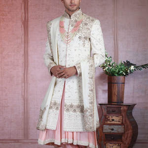 เชอร์วานี2023แฟนซีของผู้ชายมีกระดุมแบบไม่ซ้ำใครสไตล์แฟชั่นล่าสุด OEM/ODM สีที่กำหนดเองคุณภาพสูงงานแต่งงานงานเลี้ยงเชอร์วานิทุกขนาด - Product Image 3