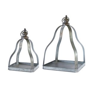 Lanterne de table carrée en métal galvanisé unique pour les bougeoirs de Noël et de Pâques - Product Image 1