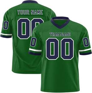 Maillots de football sublimés personnalisés OEM tissu à mailles manches en polyester rayures logo de l'équipe à séchage rapide numéros de nom vêtements de sport - Product Image 1