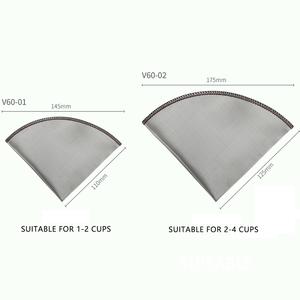 Filtro per Caffè e Tè in Acciaio Inox 304 Riutilizzabile a Forma di Cono <span class=keywords><strong>800</strong></span> Mesh Capacità 1-2 Tazze Ecologico per Dripper da Caffè all'Aperto - Product Image 2
